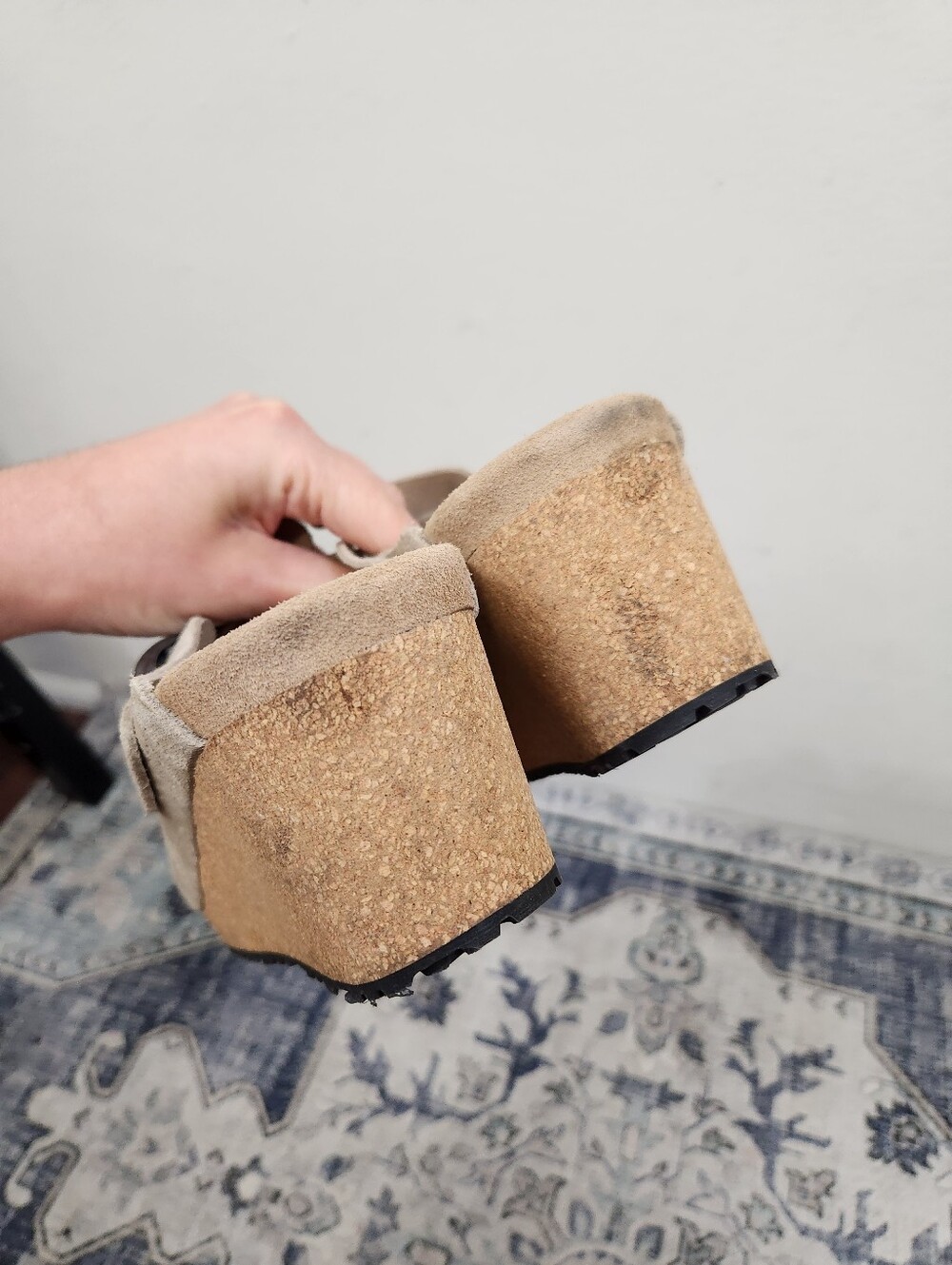 Birkenstock Papillio Fanny Wedge Clogs Suede - Picture 10 of 11